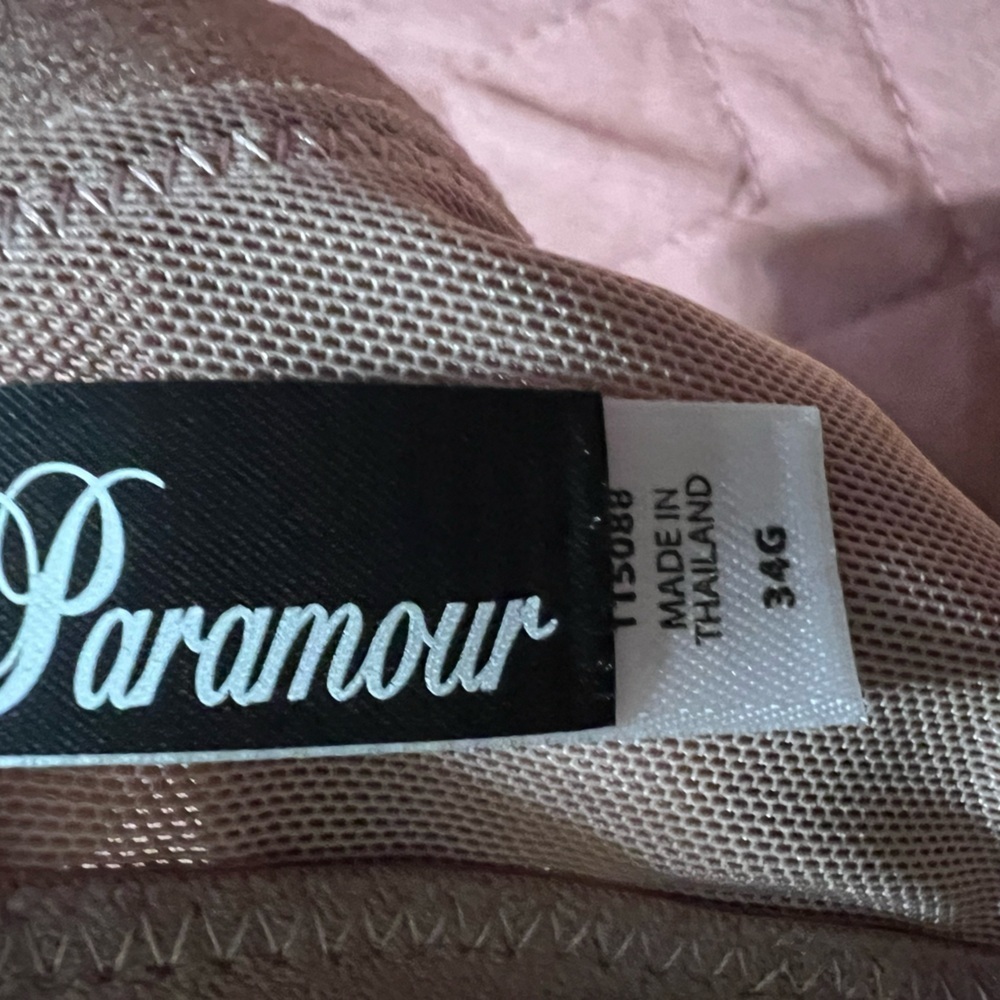 NWT Felina Paramour Lotus Embroidered Unlined Bra | Ultra-Light - Rose Tan 34G - Picture 7 of 13